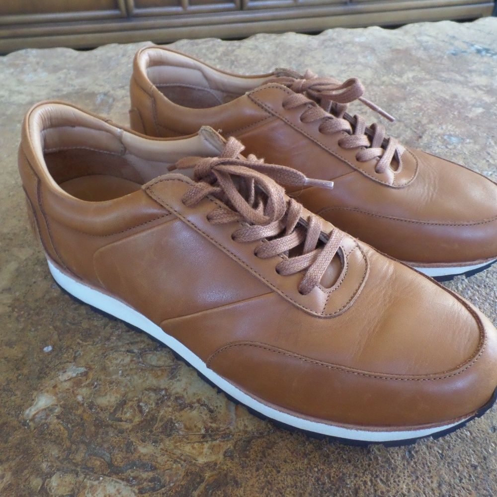BEY BEYENE MENS SNEAKERS SIZE 11 US 44 EURO  BROWN LEATHER MADE IN PORTUGAL MINT